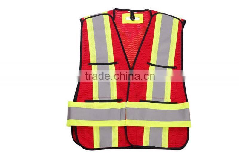 pvc strap reflective safety vest Red 3M Reflective Vest Certified