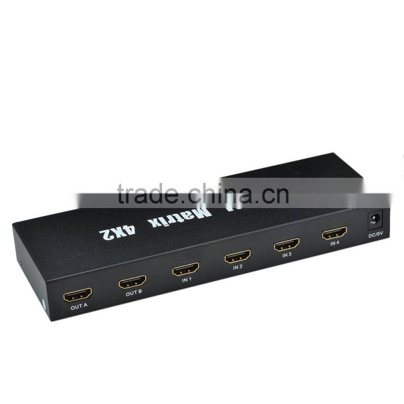 CHEERLINK HDMI True Matrix 4 in 2 out Full High Fidelity V1.3 1080p - Black