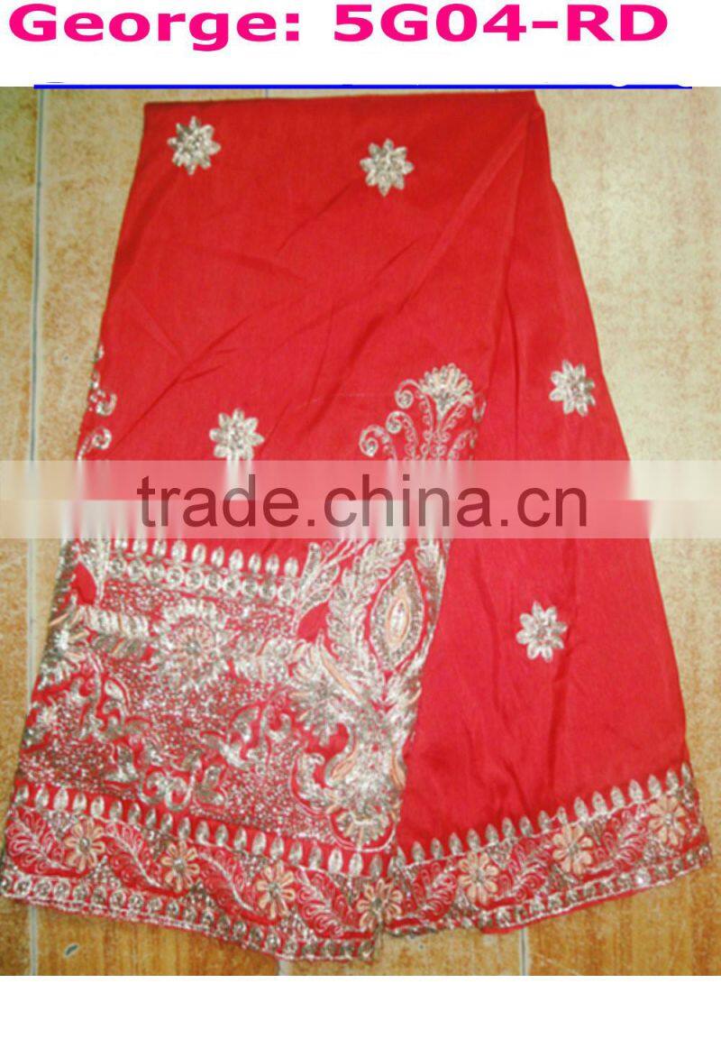 blue silk george lace for lady clothing