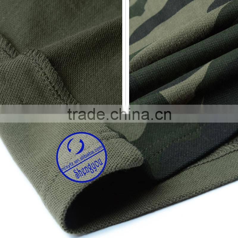 Custom wholesale allover printed army style polo shirt for men