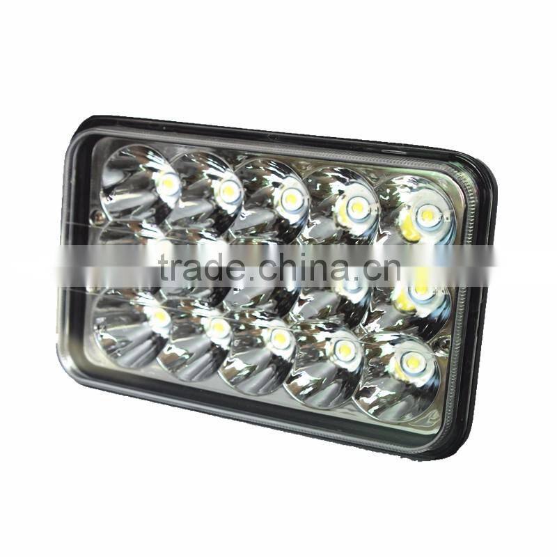 4" X 6" Rectangular Sealed 45W LED Headlight Headlamp Replacement, High/low beam H4 45w Led Work Light