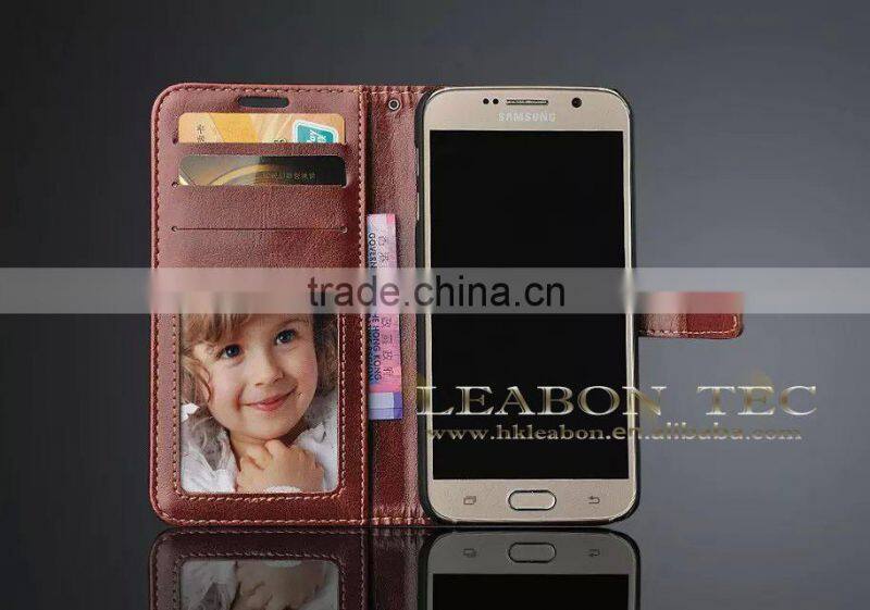 Shenzhen Factory Hot Selling Customs Genuine Leather Cheap Mobile Phone Case Galaxy S6 Luxury Leather Case