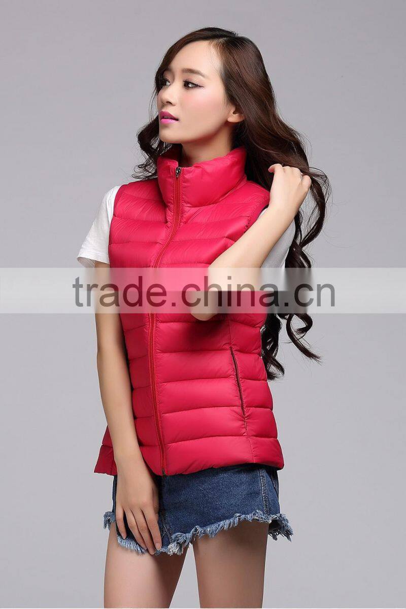 autumn/winter ultralight red coat vest Women's waistcoat