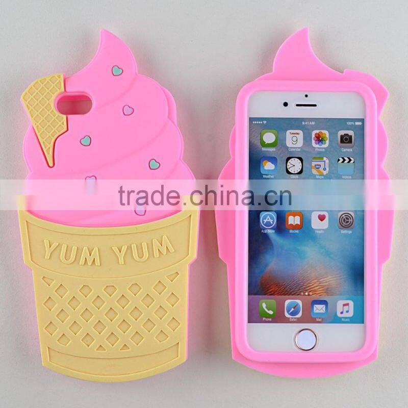 custom silicone ice cream type cell phone case for iphone 6