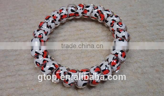 Plastic mixed color elastic quality candy cheap women telephone wire hair circle A-0004
