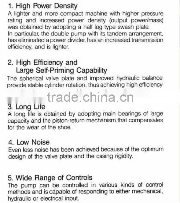 open variable hydraulic pump K3V180DT as main pump of excavator