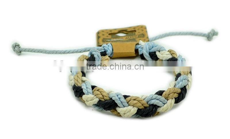2016 New Arrival Wholesale handmade multi-colour cotton cord braided friendship bracelet