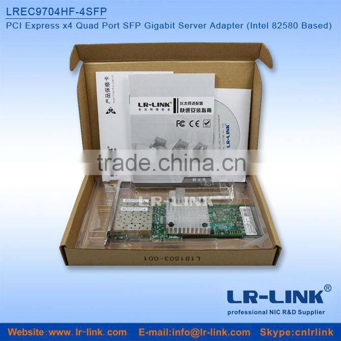 LR-LINK LREC9704HF-4SFP Intel 82580 PCI Expressx4 Gigabit SFP Quad port SFPnetwork card