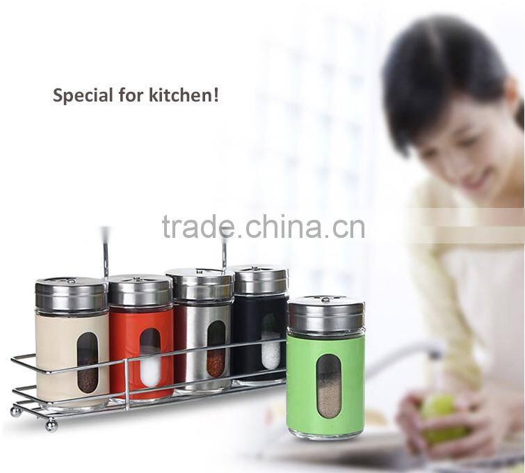 90ml Glass Seasoning Jars With Metal Shelf