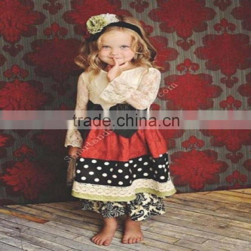 2016 hot sale fall winter floral print matching black leggings little girls boutique outfit