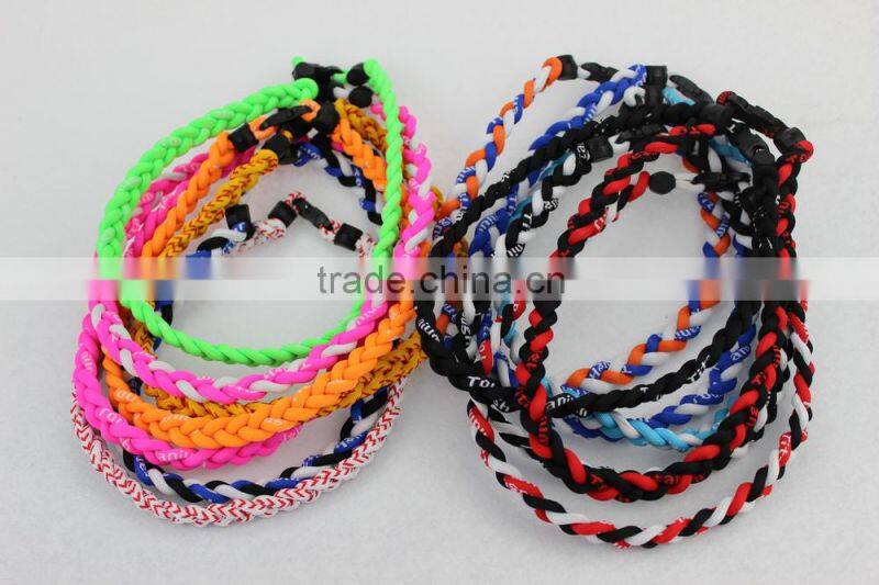 Triple braided titanium sports necklace,quad titanium sports necklace,titanium necklace making