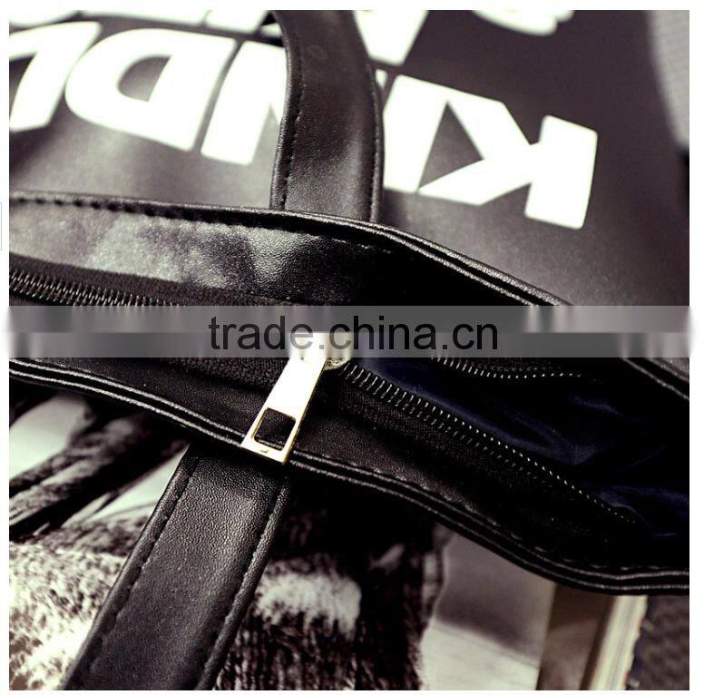2015 the most popular Korean fashion simple women shoulder bag shopping bag KINDLY letters bag