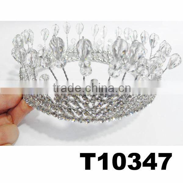adult candy full round circle crystal pageant crowns wholesale
