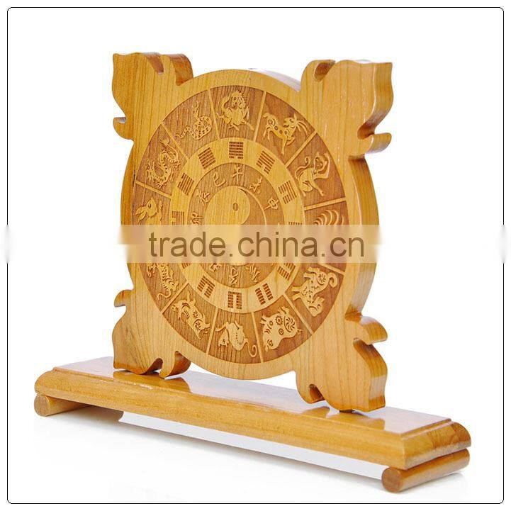 Peach wooden Shan Hai Zhen Plaque, Feng Shui Plaques