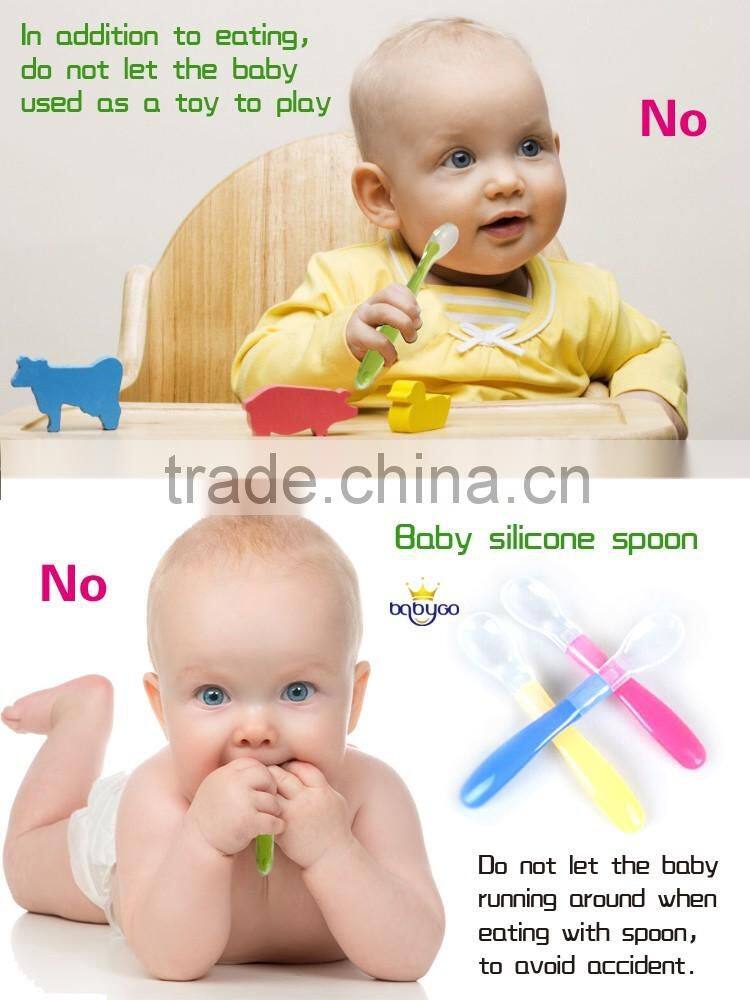 High Quality silicone spoon unbreakable flexible Silicone Baby Spoon