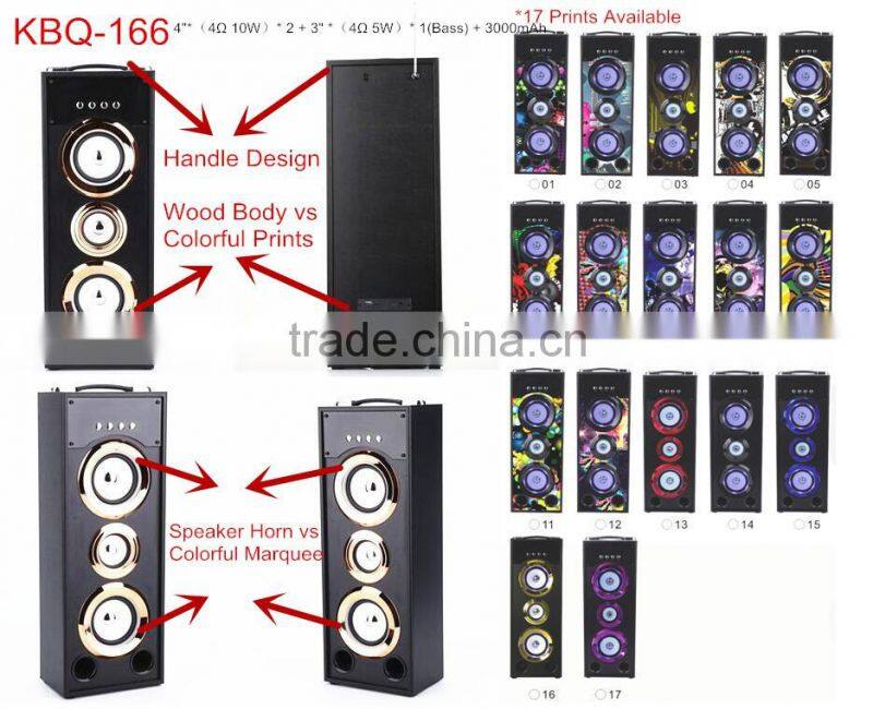 BBQ KBQ-166 25W 3000mAh new portable Wood Buetooth Speaker