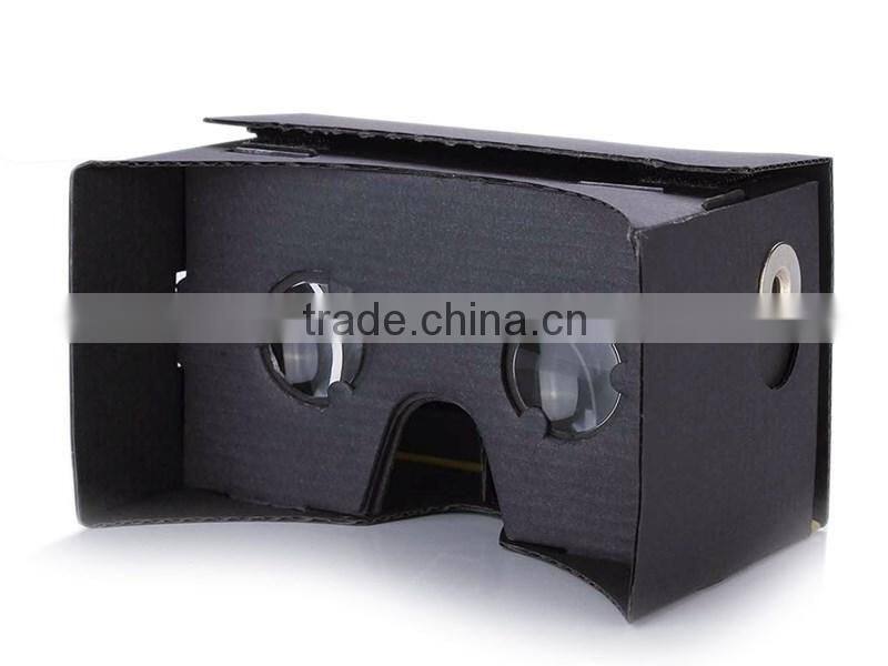 Hot sell Google Cardboard black 2.0 with straps DIY Google cardboard 3D VR glasses