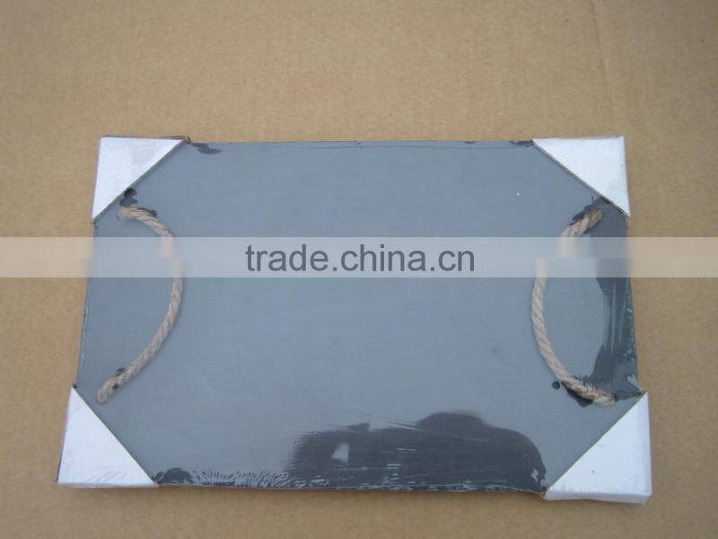 slate placemat with metal handle