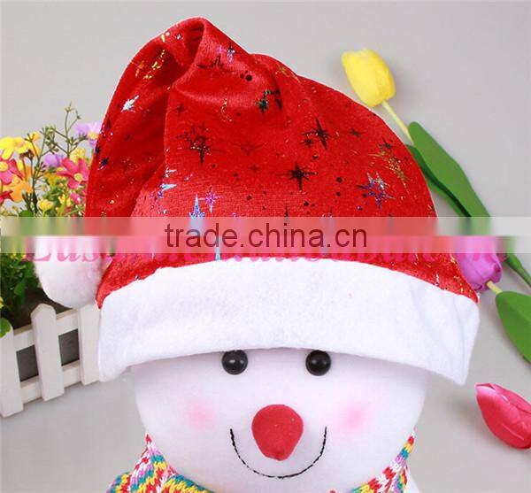 Factory direct sale snowflake plush christmas santa claus hat