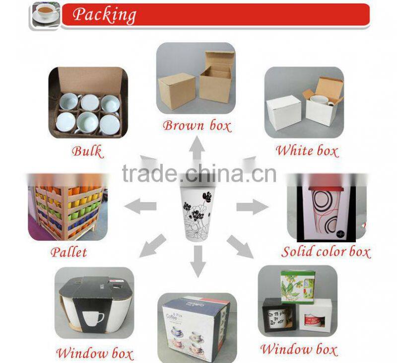 400/460/580ml customized of ceramic coffee cups with handle for promotional