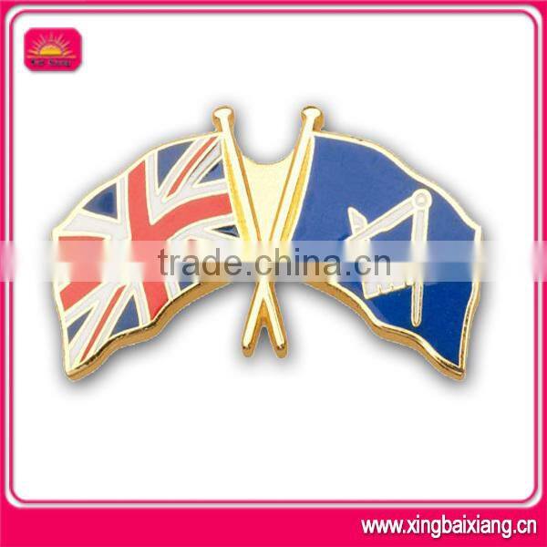 Promotional custom double flag badges and emblem
