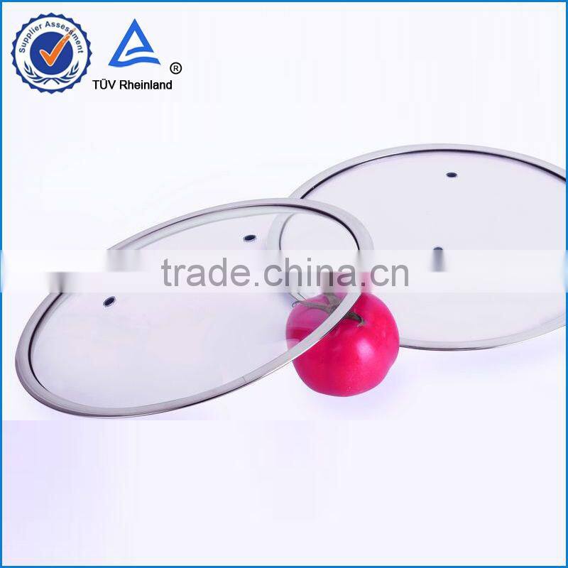 2015 stainless steel tempered glass pot cover for kitchen