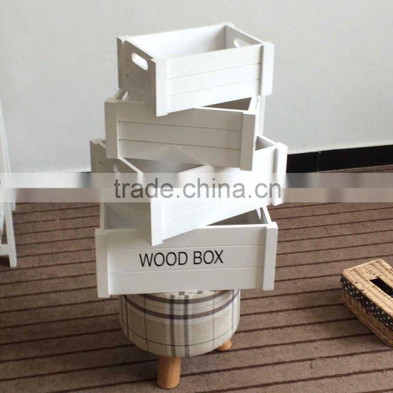 wooden box white, wood craft box, white storage box
