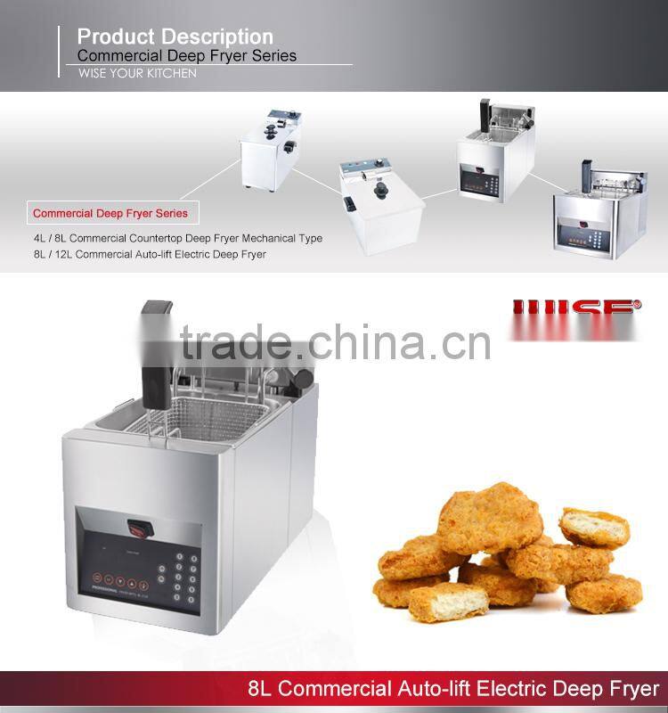 2016 New Product Stainless Steel Potato Fryer with Auto Lift Function 8L Restaurant Use