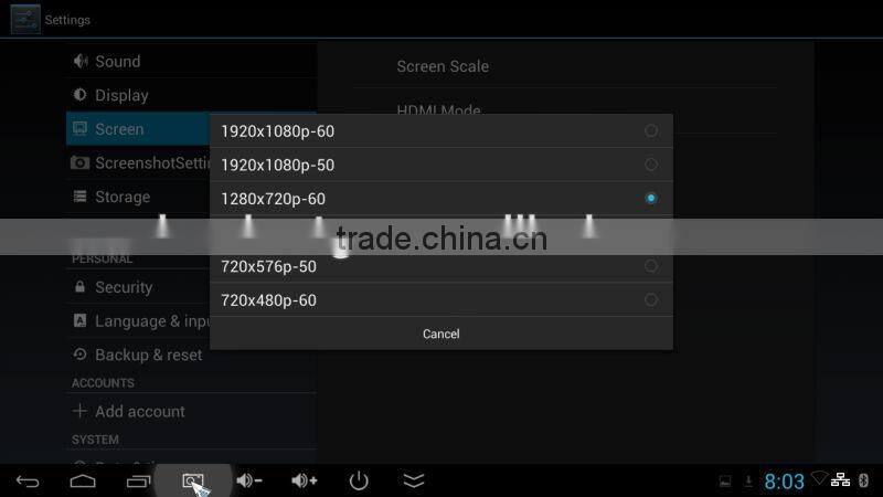 United states unique design quad core octa ocre Mali-450MPGPU RK3128 @600MHz with camera 2MP android set top box