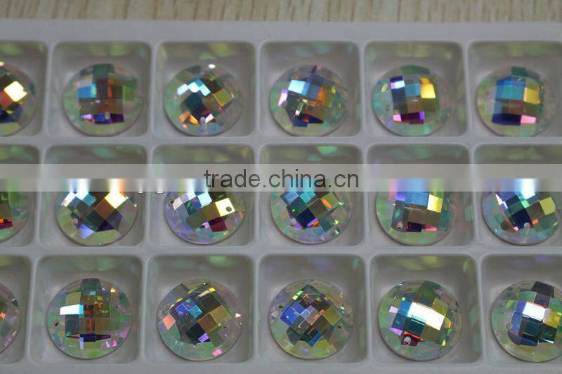 New 2014! 1031# Crystal ab color Flat back Highest quality sew-on crystal ab beads Round shape Strass Rhinestones