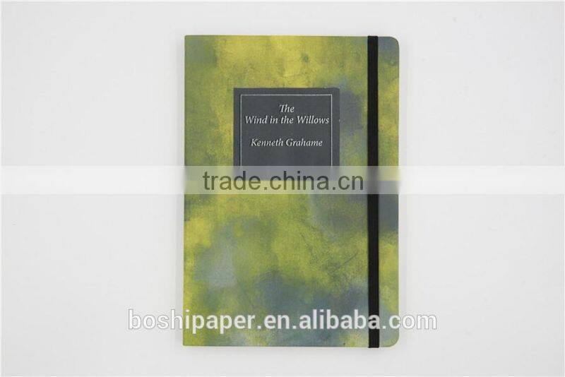2015 high quality Printed PU softcover Elastic Band Journal notebook planner