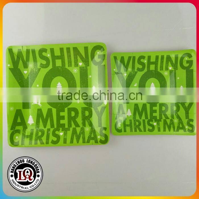 Disposable Wholesale Christmas Square Paper Plate