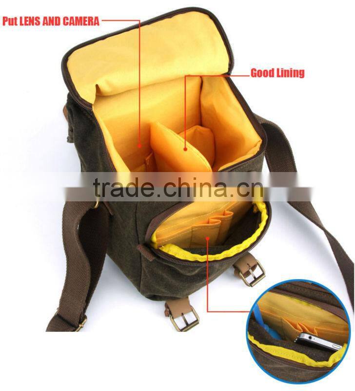 Waterproof Canvas Dslr Camera Mini Shoulder bag