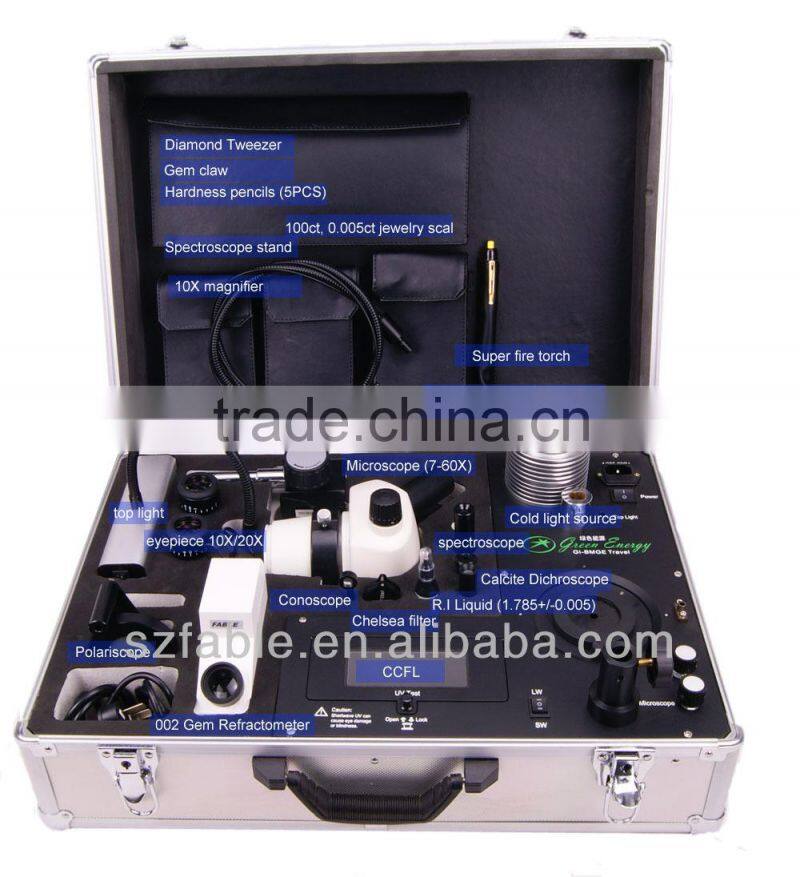 Fable Gemological Laboratory toolkit with 16 instruments including microscope for gemologist