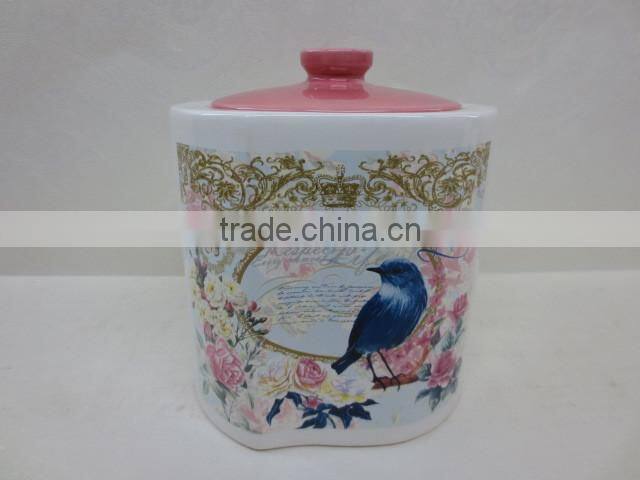 Newest Factory Direct Embossed Ceramic Food Storage Jar