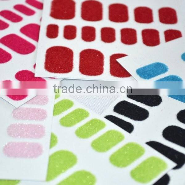 Christmas custom 3D lavender pink velvet nail wrap flocking powder nail strips self-adhesive nail sticker factory