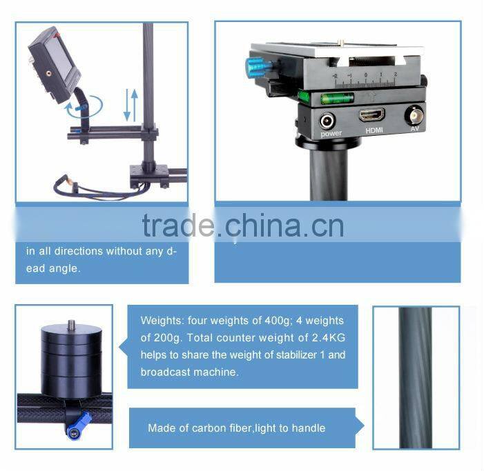 Wondlan IV 6-15kg Camera Video Stabilizer Steadicam deluxe edition + Monitor