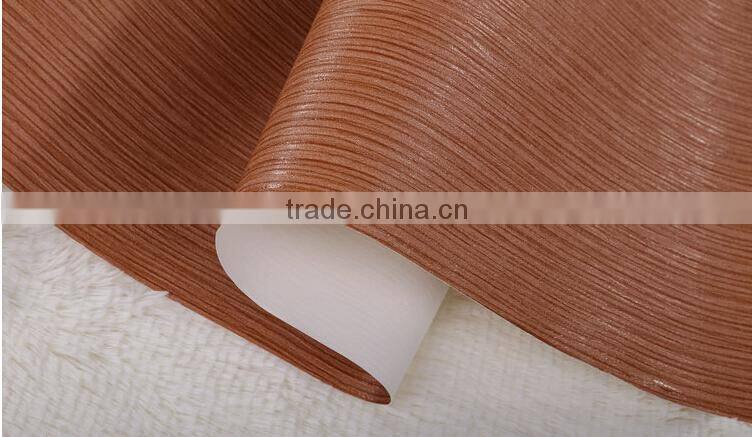 Semi PU leather for wall paper usage with metallic color