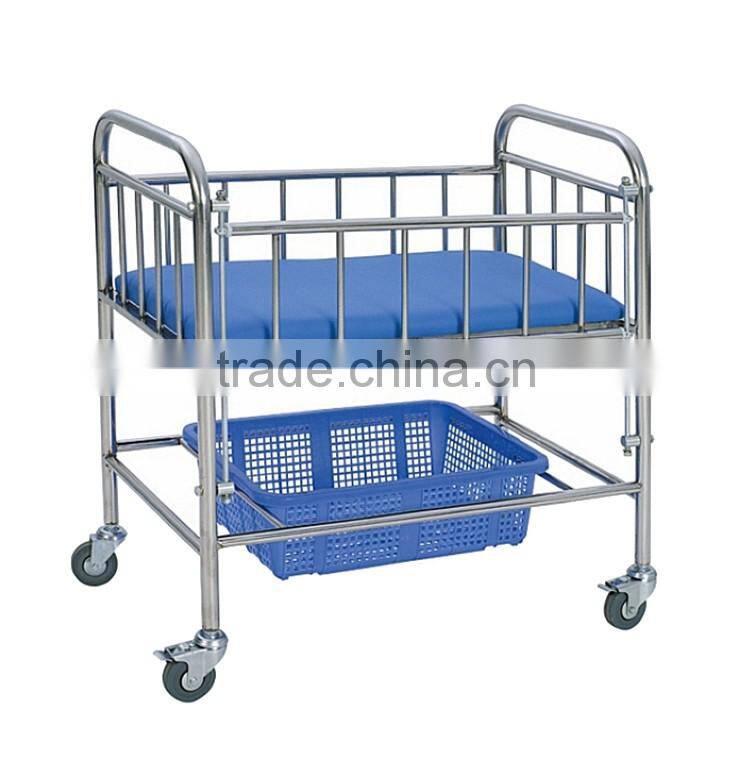 2016 New Movable Stainless Steel Single Infant Hospital Baby Bed