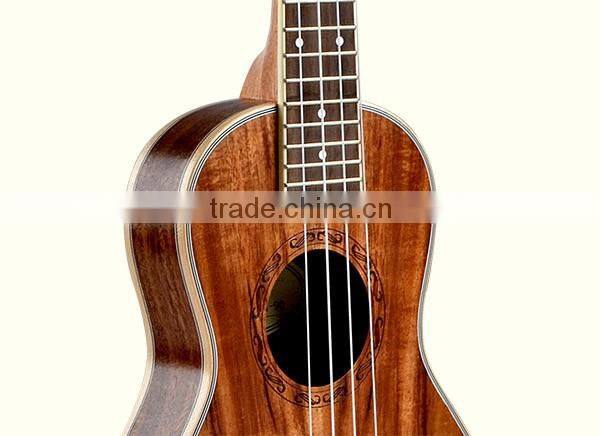 24 inch wholesale koa thin body ukulele china guitar (UK26-90)