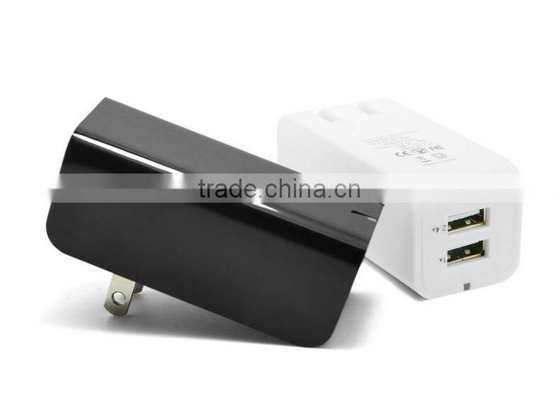 Fortable Dual usb wall home charger US plug for iphone, ipad, samsung and tablet CE, FCC