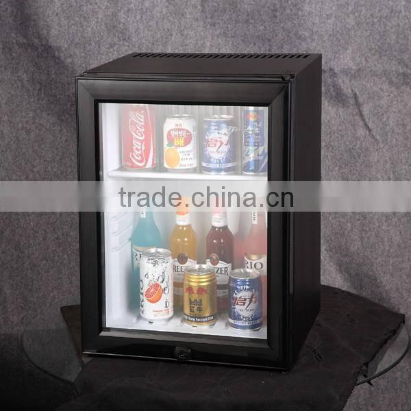 New absorption hotel room energy drink mini frdige with glass door