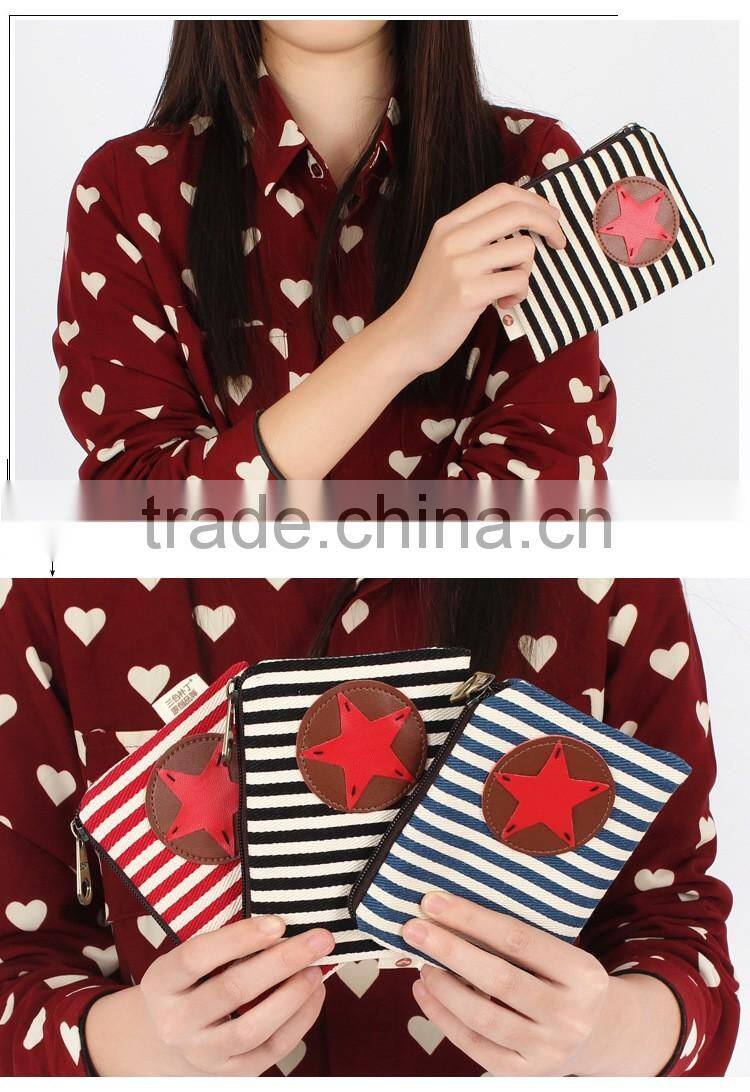 Canvas stripe coin purses wholesale small cheap purses