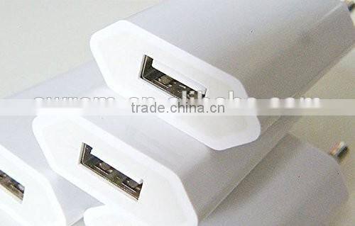 USB power adapter for iphone, samsung mobile, European USB Power Adapter EU Plug Wall Travel Charger For iPhone 6 5S 5C(White)