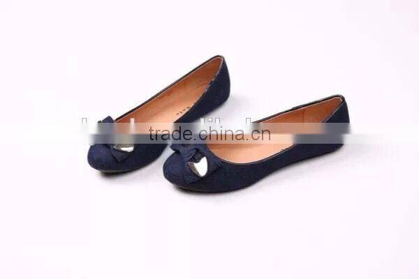 2016 women shoes fancy denim shoes with metal trim on the bow women pump shoes