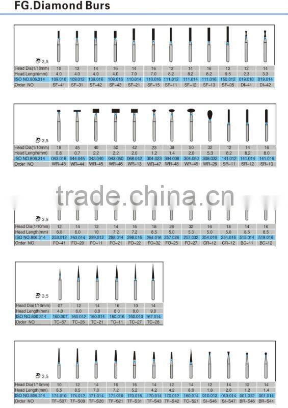 China Supplier FG.Diamond Burs