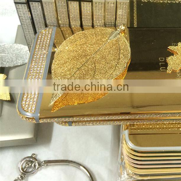 new design for apple iphone 6s plus gold frame body , for iphone 6s 24ct gold back cover