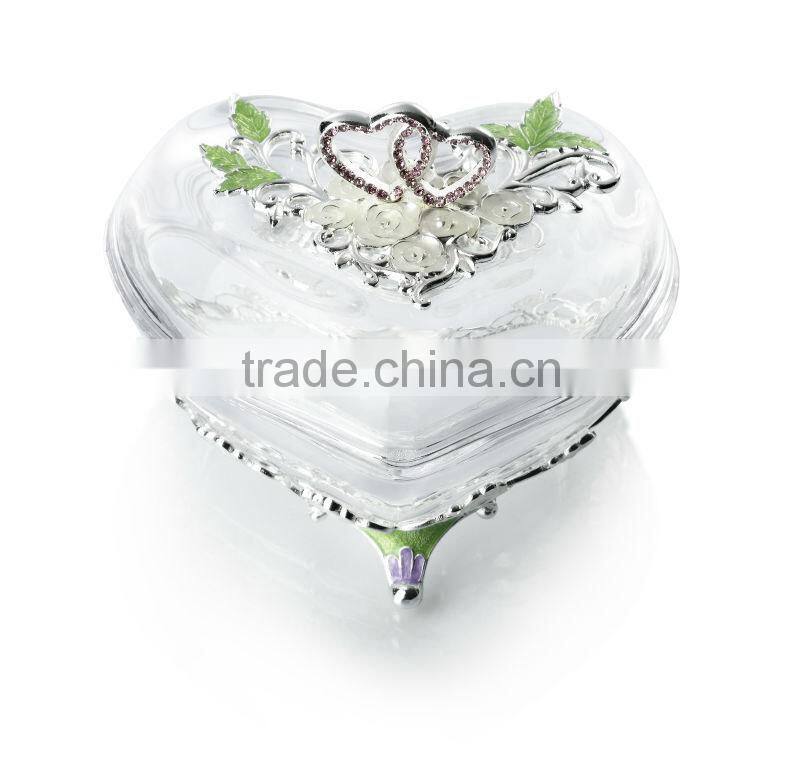 RORO Forever Love rose enamel crystal glass enamel crystal glass jewel box