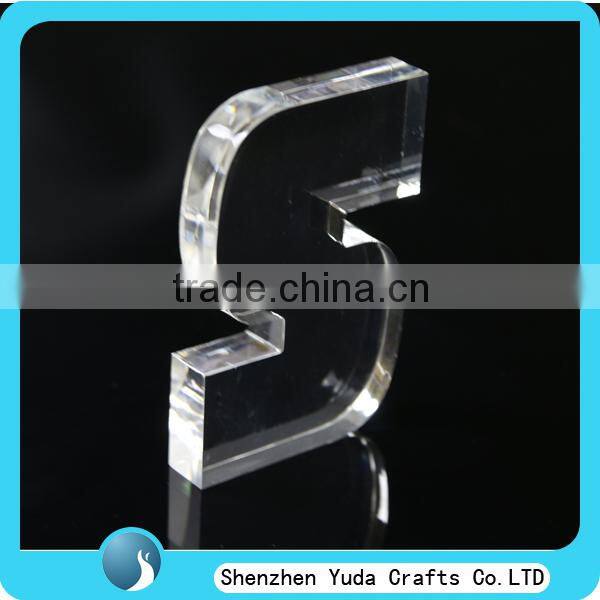 Plexiglass English letter block clear acrylic logo block perspex paperweight