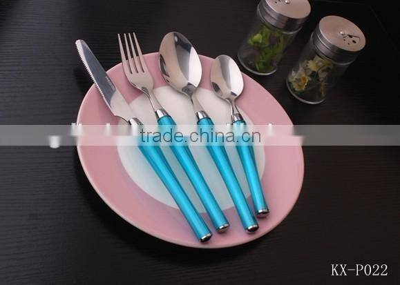 Colorful Plastic Handle Stainless Steel Cutlery - KX-P022